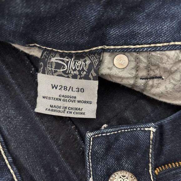 Silver Jeans Suki Surplus Bootcut Dark Blue Denim 28 x 29 Jeans Western - Picture 7 of 13